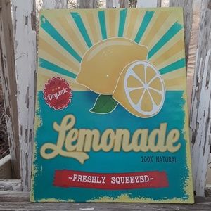 Metal freshly squeezed lemonade farmhouse sign
